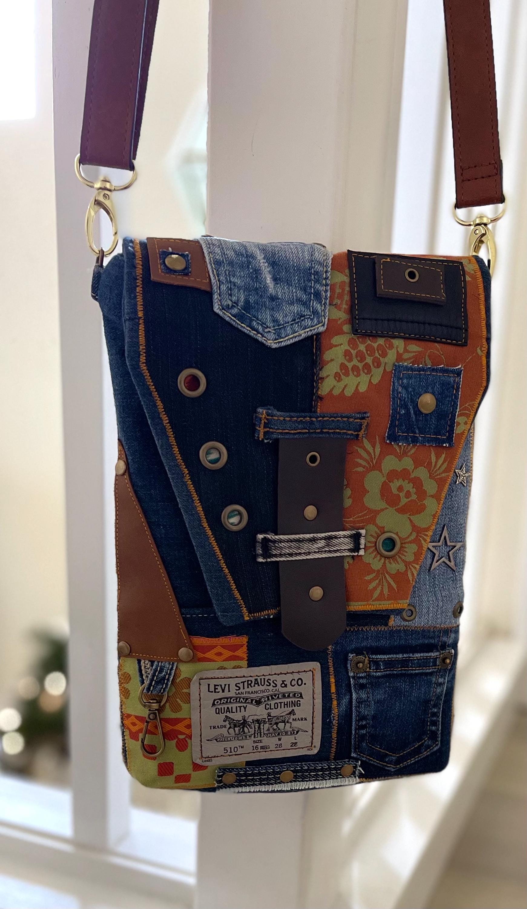 Denim Unique Upcycled Denim Crossbody Bag – Padded and Stylish