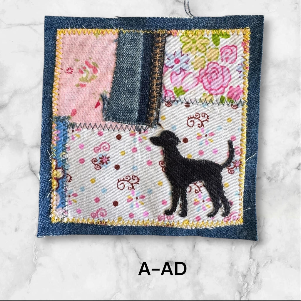 Handmade Fabric Appliqué Patches – Sew-On Denim and Cotton with Raw Edges