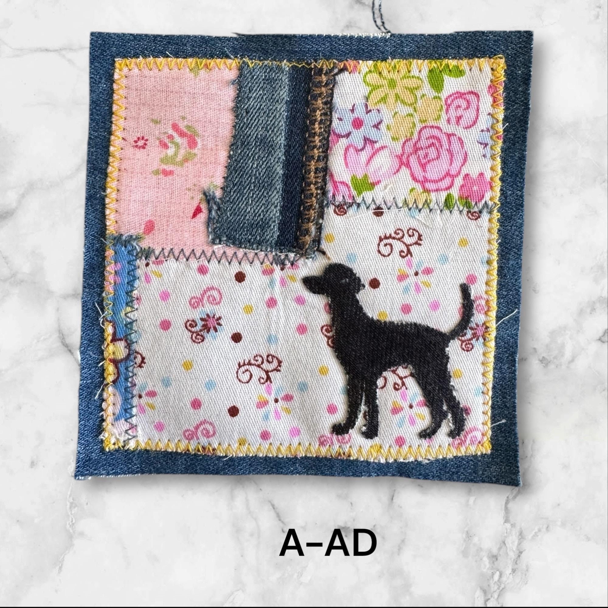 Handmade Fabric Appliqué Patches – Sew-On Denim and Cotton with Raw Edges