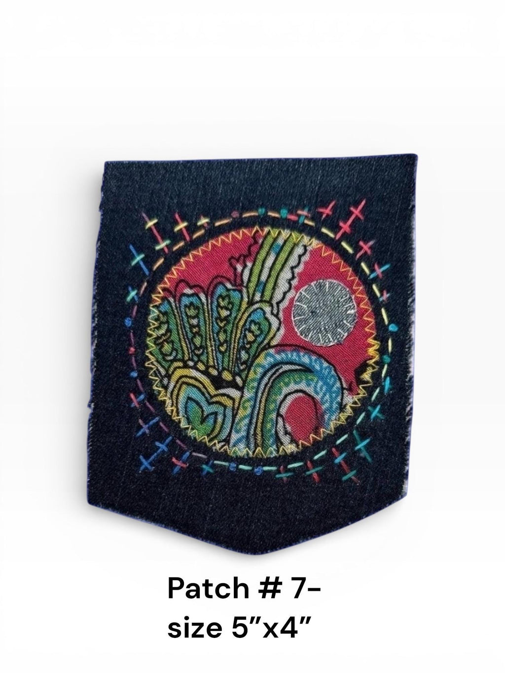 Sashiko Boro-Inspired Handmade Denim Patches – Sew-On Embroidered Patchwork