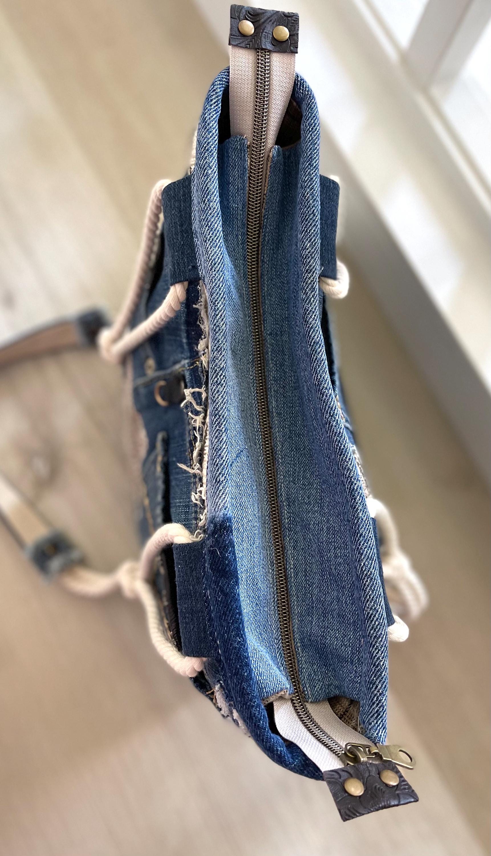 Denim & Knit Sweater-Upcycled Bag | Eco-Friendly, Handmade, One-of-a-Kind