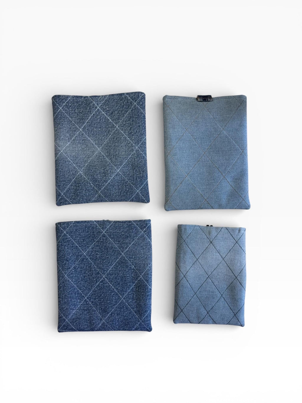 Upcycled Denim Kindle Sleeve | Quilted E-Reader Pouch (7x8")