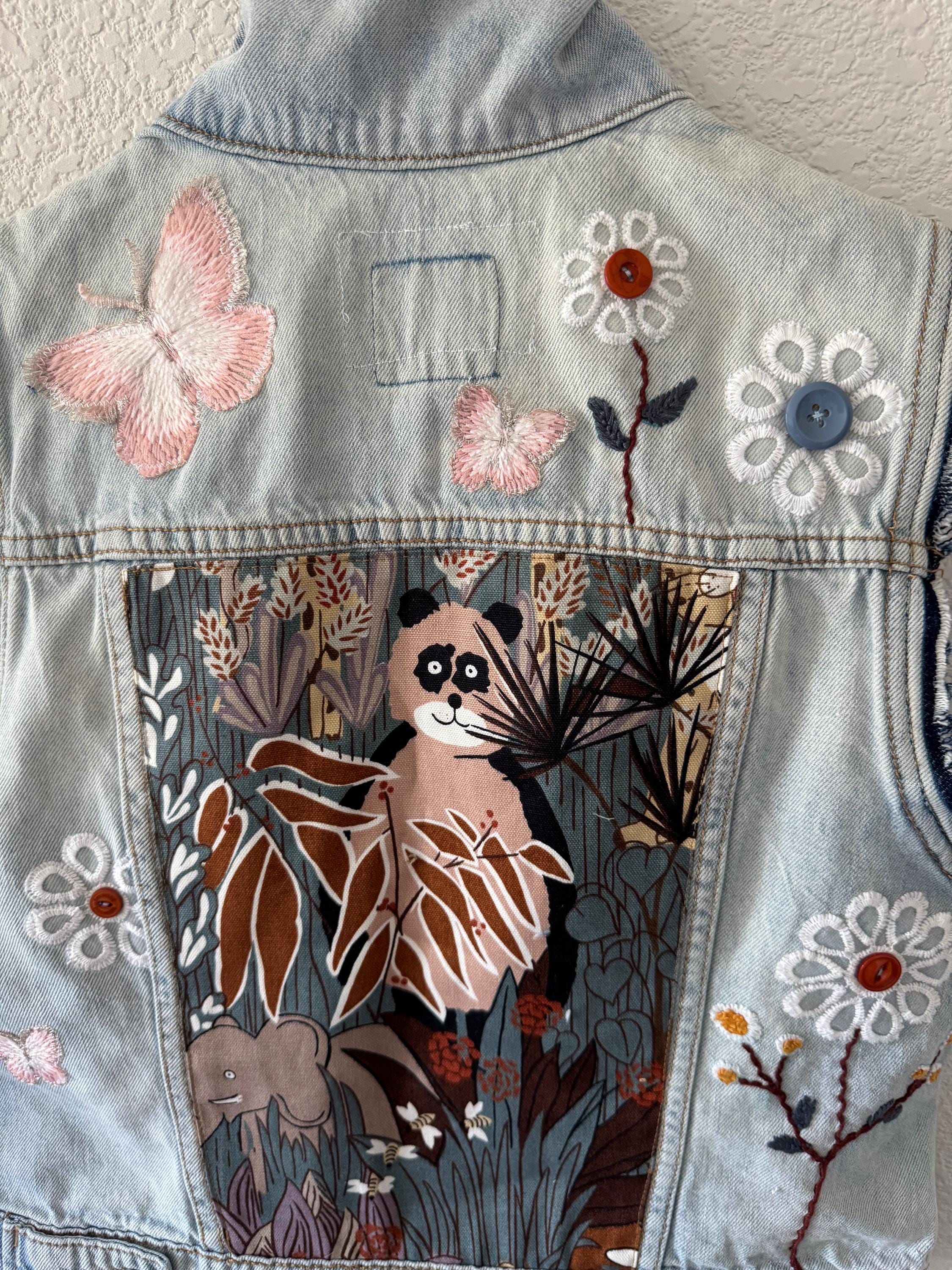 Upcycled Patchwork Denim girl’s Vest – Fits Ages 8–10 | One-of-a-Kind | Old Navy | Indigo Threads