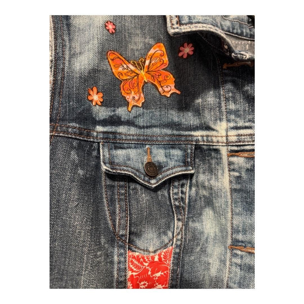 Upcycled Denim Patchwork Vest XXL | Handmade Boho Hippie Style