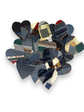 Handmade Upcycled Denim Heart Patches: Sew-On DIY Craft Embellishments