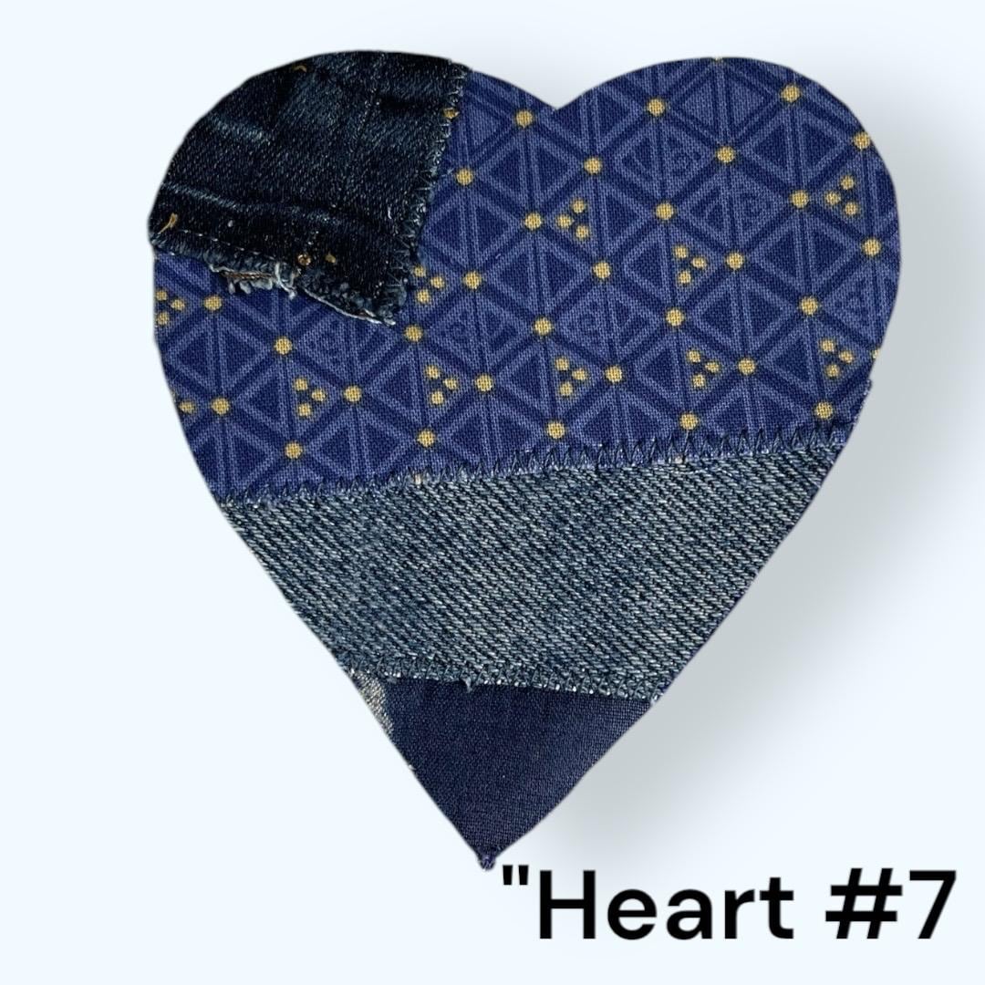 Handmade Upcycled Denim Heart Patch: Sew-On DIY Craft