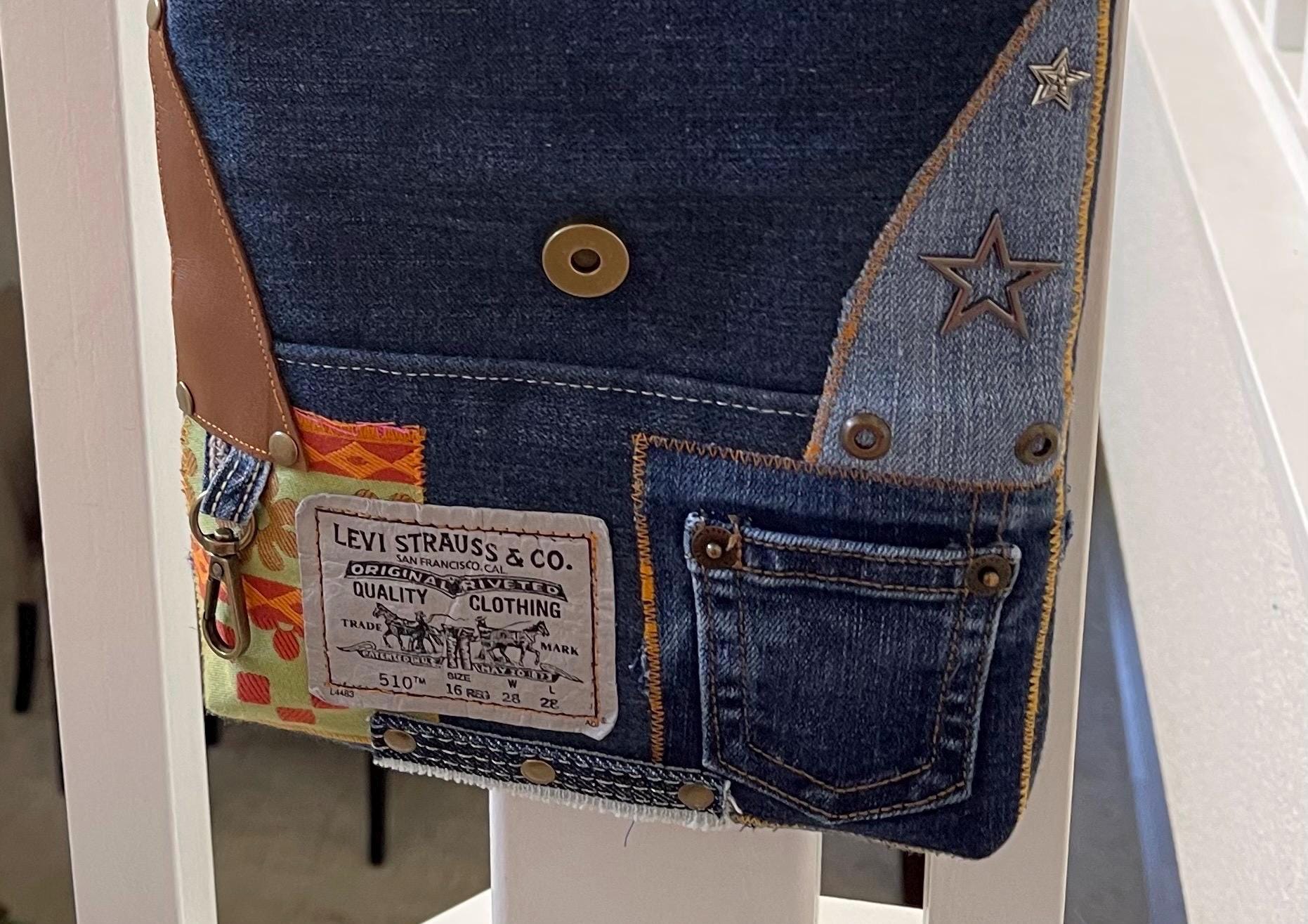 Denim Unique Upcycled Denim Crossbody Bag – Padded and Stylish