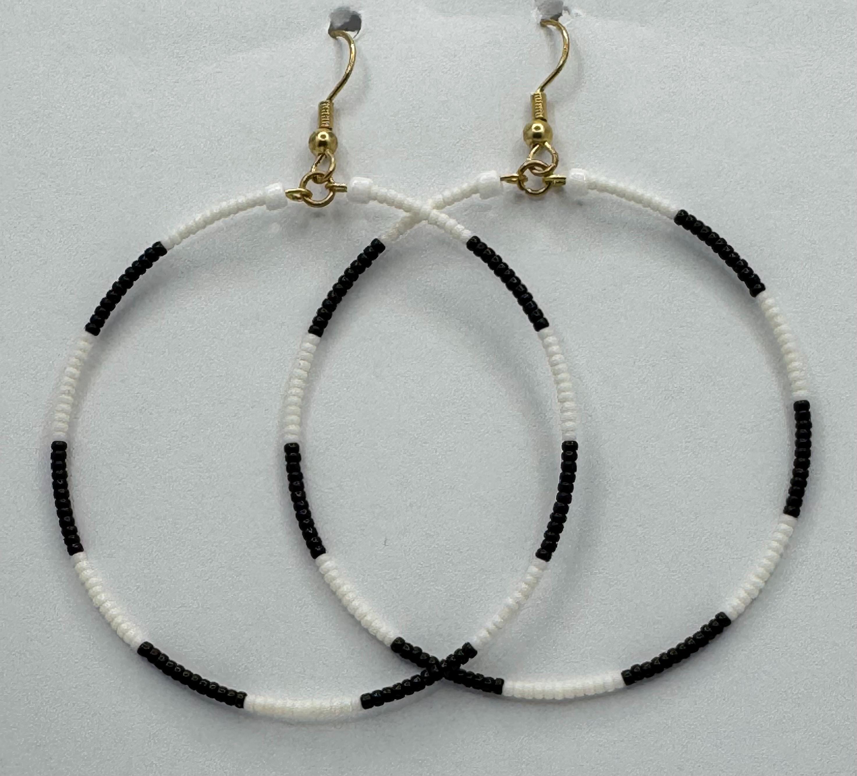 Handmade Seed Bead Hoop Earrings: Swarovski Crystal, Gemstones, Silver & Gold Plated