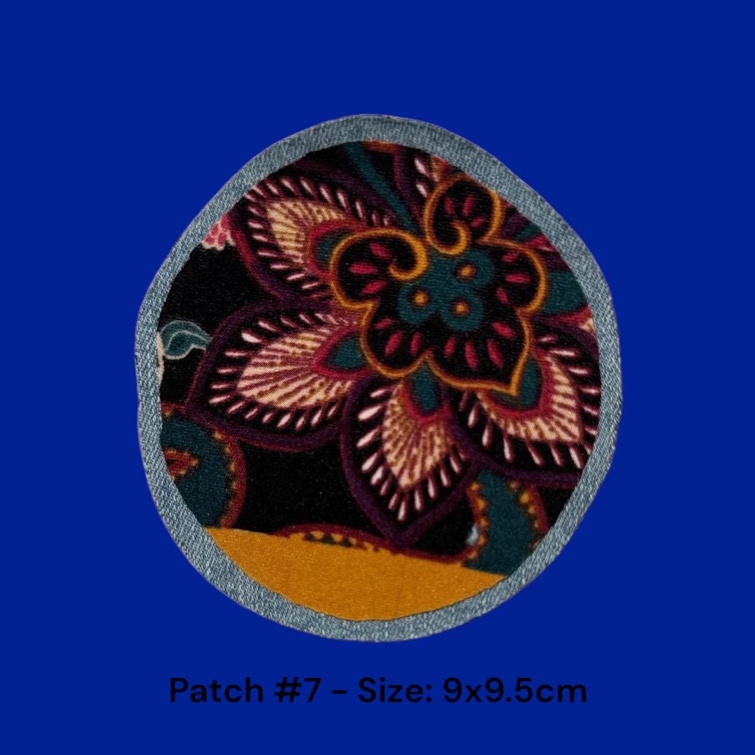 Handmade Denim Sew-On Patch: Upcycled Floral Design
