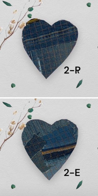 Handmade Upcycled Denim Heart Patches: Sew-On DIY Craft Embellishments