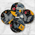 Handmade Patchwork Butterfly and Mushroom Patches – Sew-On Denim & Cotton Appliqué