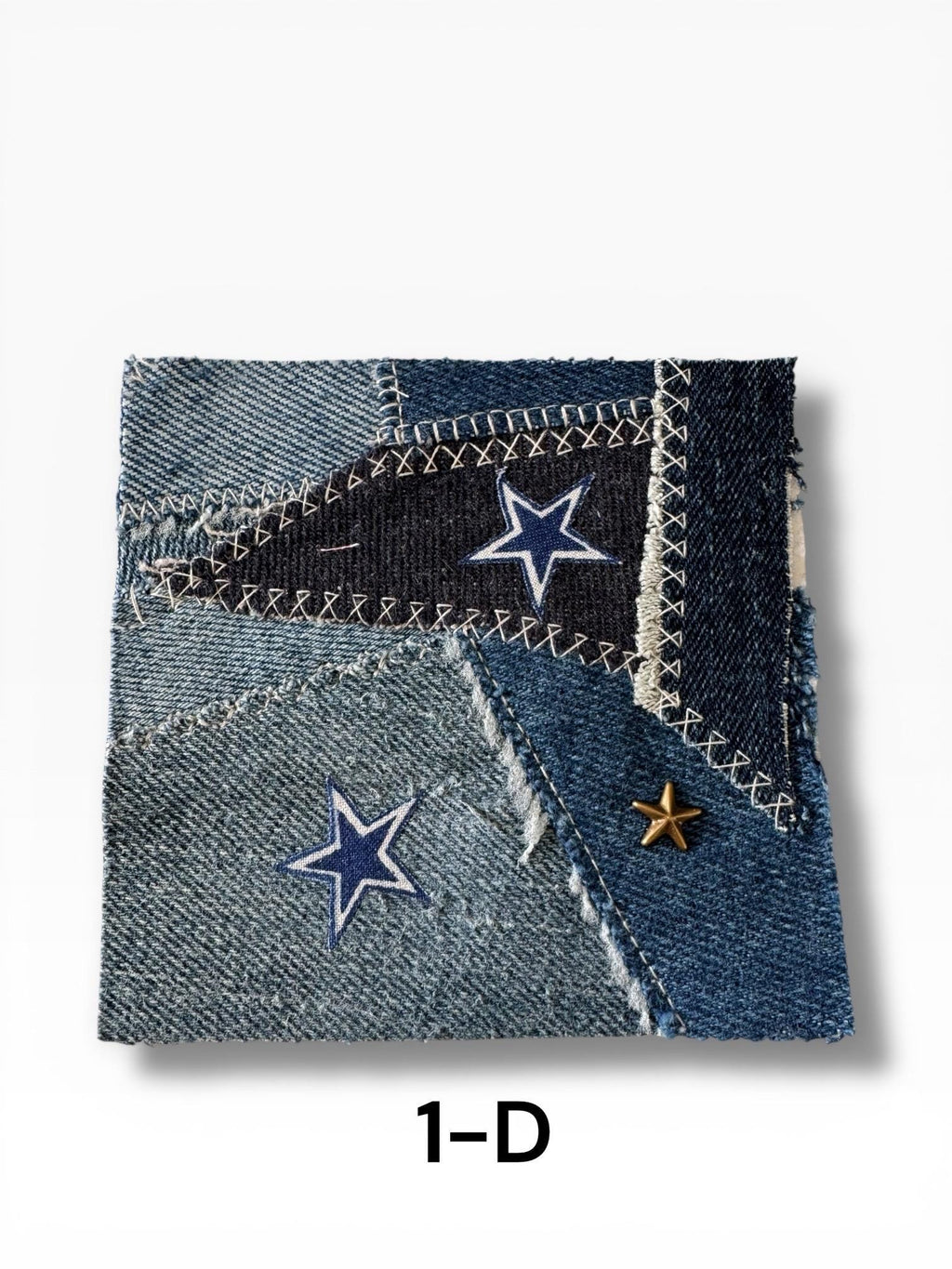 Upcycled Denim Patchwork Sew-On Patches – Rustic Boho Fabric Appliqué Set