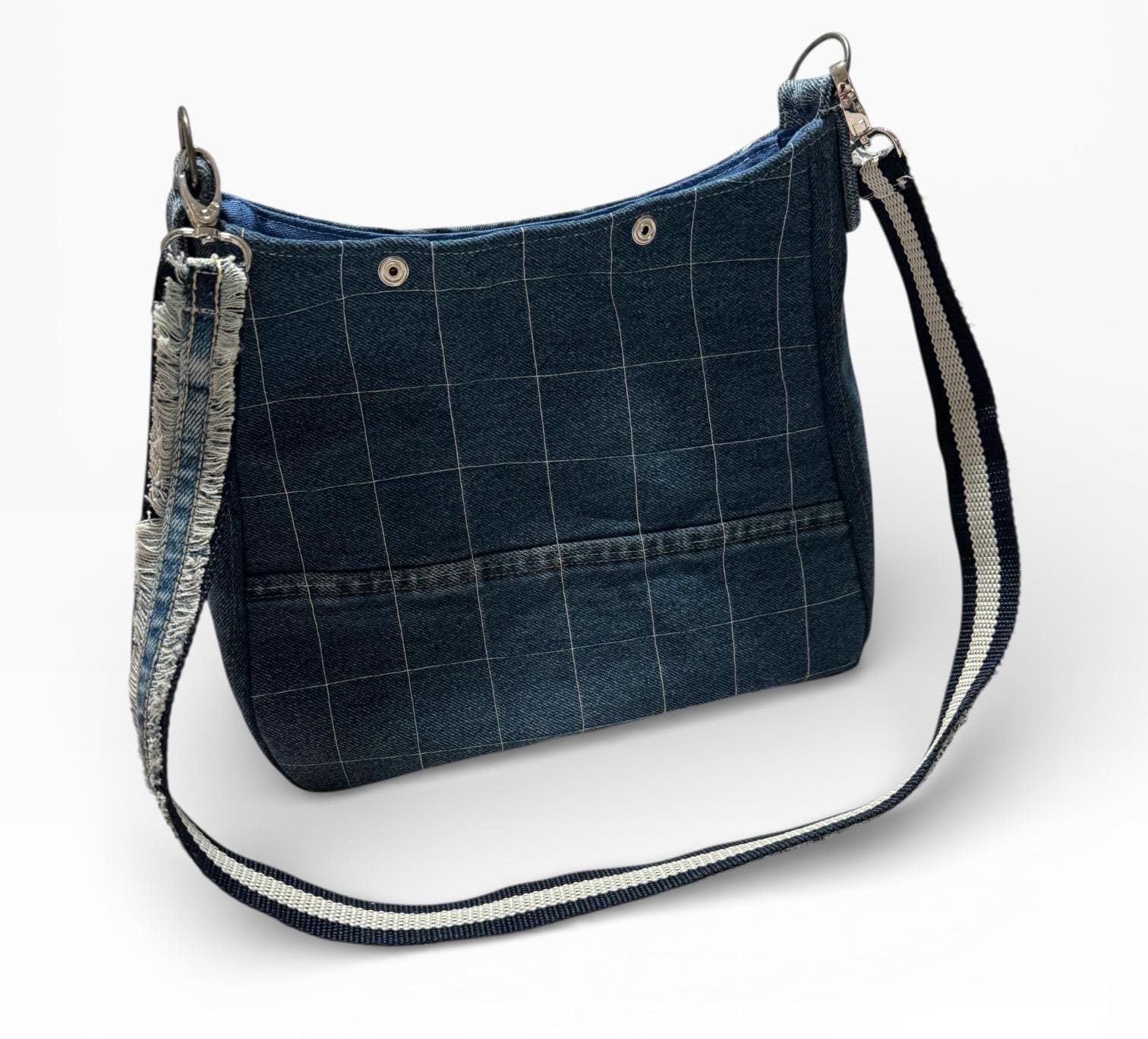 Upcycled Denim Shoulder Bag | Handmade Recycled Jeans Purse | Eco-Friendly One-of-a-Kind Bag