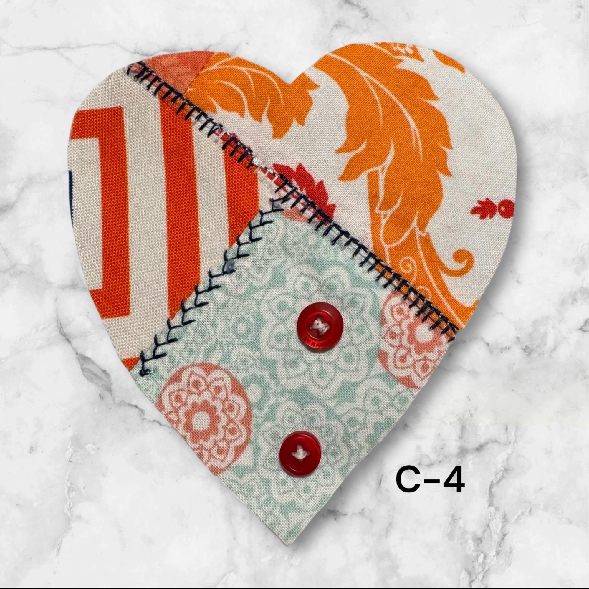 Handmade Upcycled Denim Heart Patches: Rustic DIY Crafting