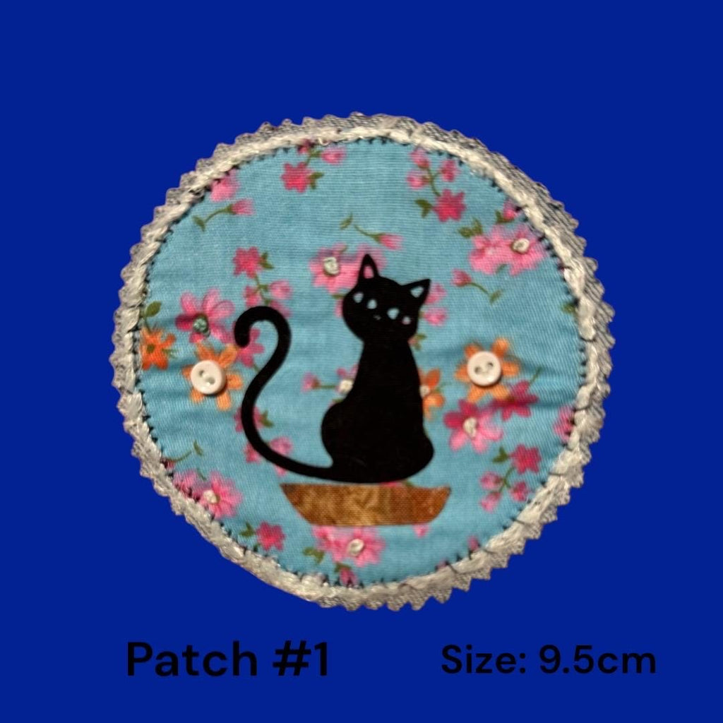 Handmade Denim Sew-On Patch: Upcycled Floral Design