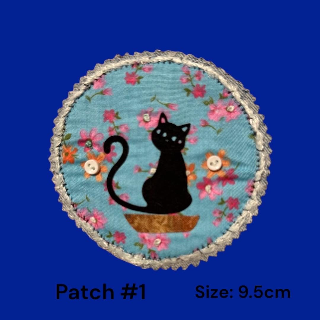 Handmade Denim Sew-On Patch: Upcycled Floral Design