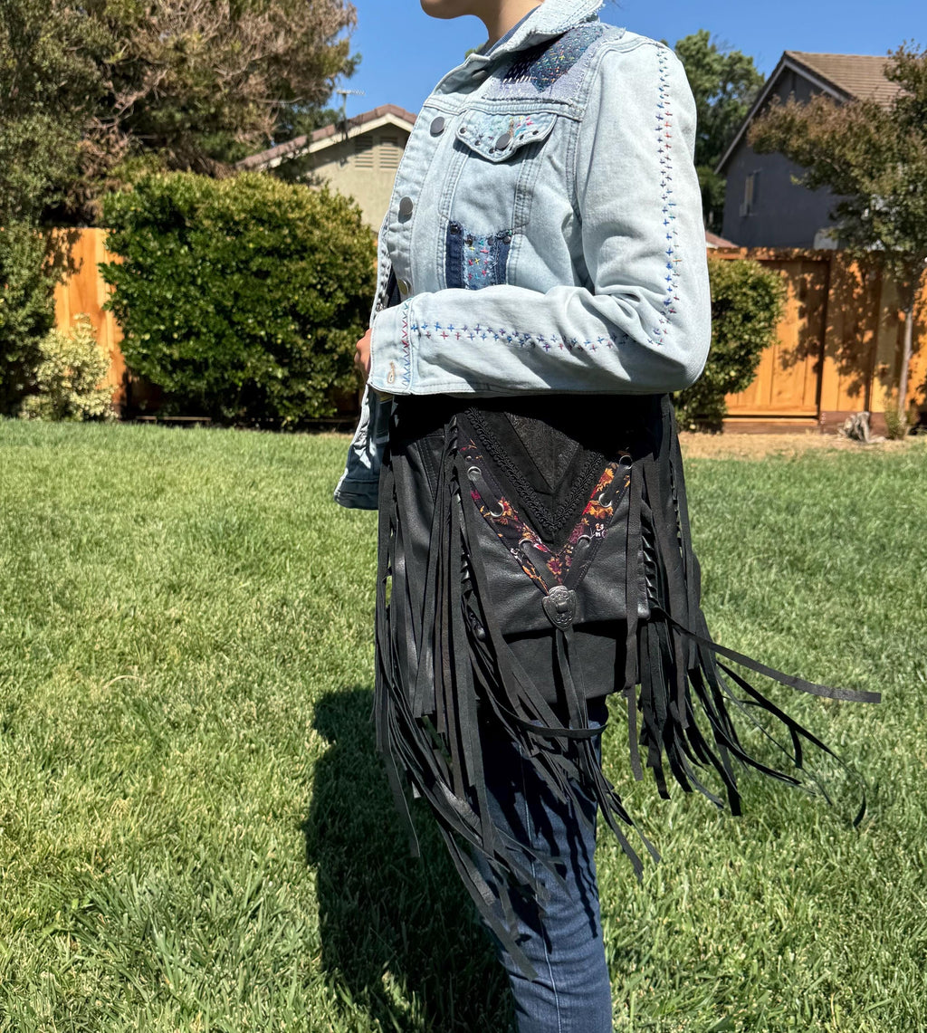 Handmade Leather Crossbody Bag – Adjustable Strap, Flap Closure & Dual Pockets (13”x13”)